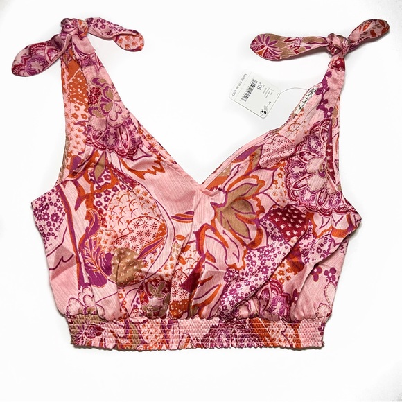Free People Tops - Free People Weekend in Montauk Floral Print Cropped Tank Top
